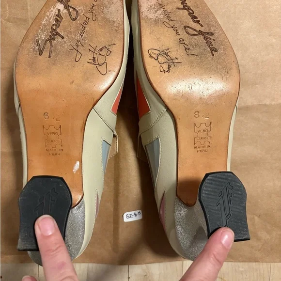 John Fluevog Super Fine Cardinal  Square Toe Loafer Heel - Picture 5 of 8